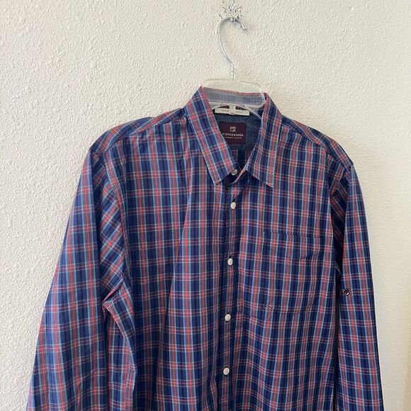 Scotch & Soda Men’s Button Up Shirt Size L Plaid Long Sleeve Preppy Classic - Picture 6 of 14